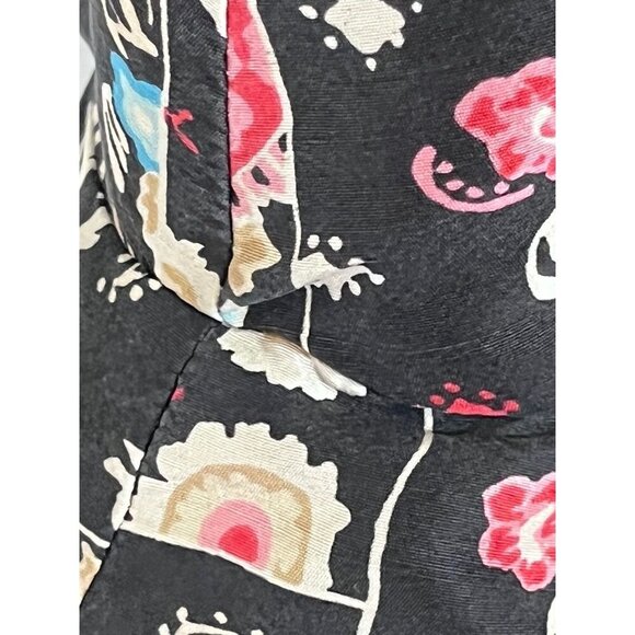 Silkland Silk Floral Jacket 3X Black Beaded Paisley Full Zip Boho Western Artsy - Picture 11 of 16